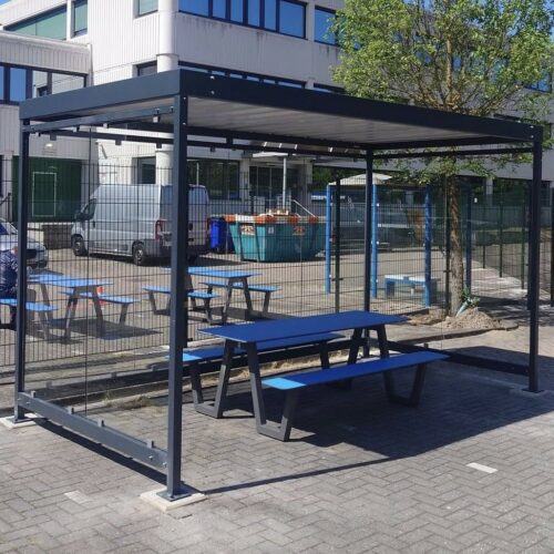 Rookoverkapping Myla 148 Rookoverkapping Myla 4 x 2m geleverd en gemonteerd op poeren in Loosdrecht